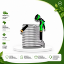 WaterInox™ – Mangueira Expansível em Aço Inox Ultra Resistente com Alta Pressão de 15 Metros