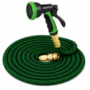 Mangueira Expansível 37 Metros - Reforçada, Grossa - Conectores em aço dourado - Com Bico 8 Jatos