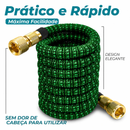 Mangueira Expansível 37 Metros - Reforçada, Grossa - Conectores em aço dourado - Com Bico 8 Jatos