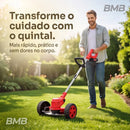 Roçadeira Aparador Cortador De Grama Elétrico Recarregável Com Rodas 2 Baterias de Lítio Kit completo